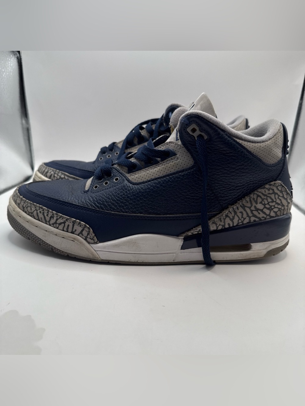 Jordan Navy and Gray Sneaker Interior Tag Detail